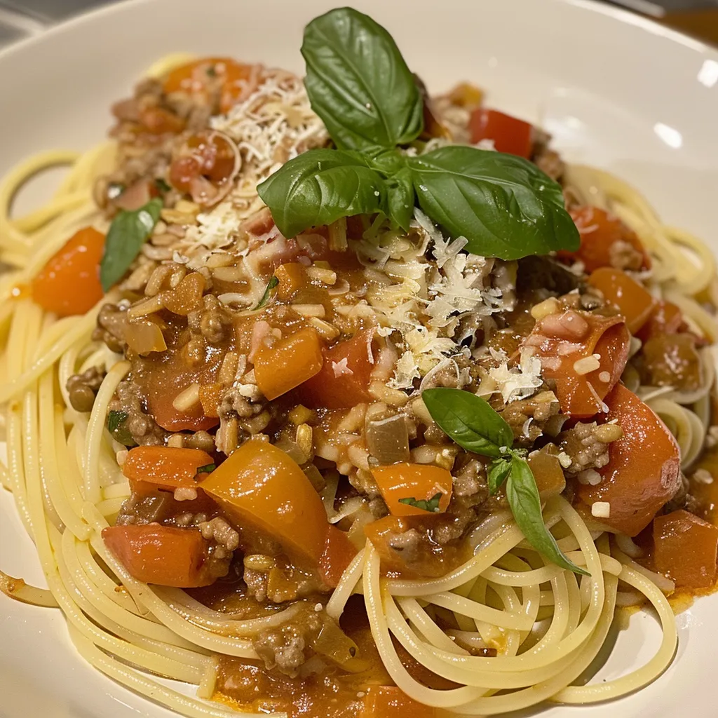 Spaghettis bolognaises au porc
