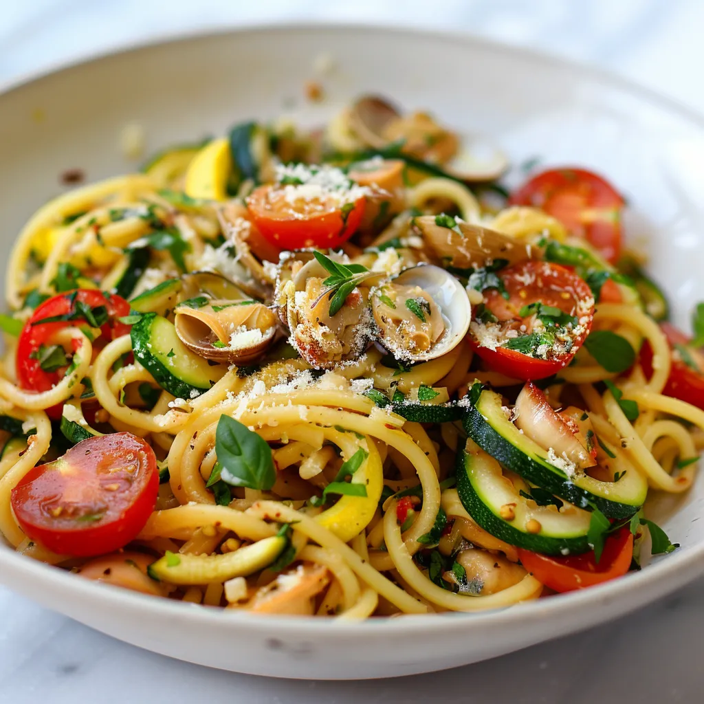 Spaghettis aux palourdes et courgettes