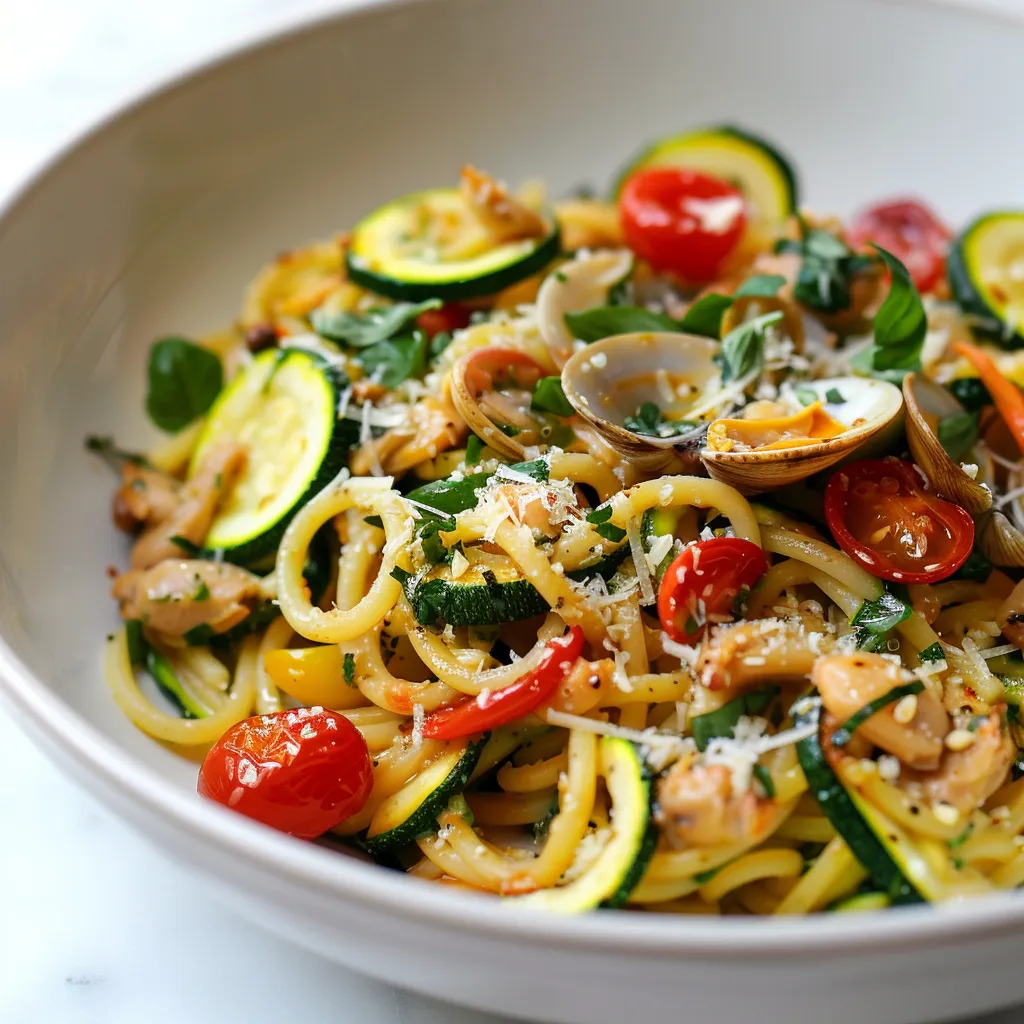 Savourez des spaghettis aux palourdes et courgettes