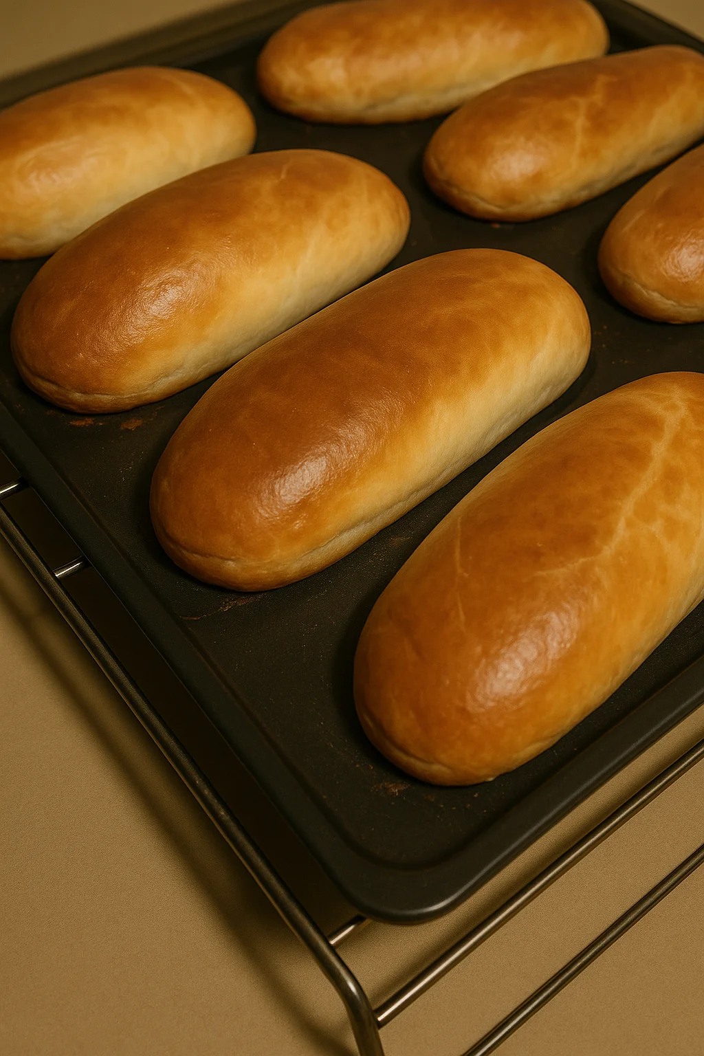 Une panne de pain au lait dans un four.