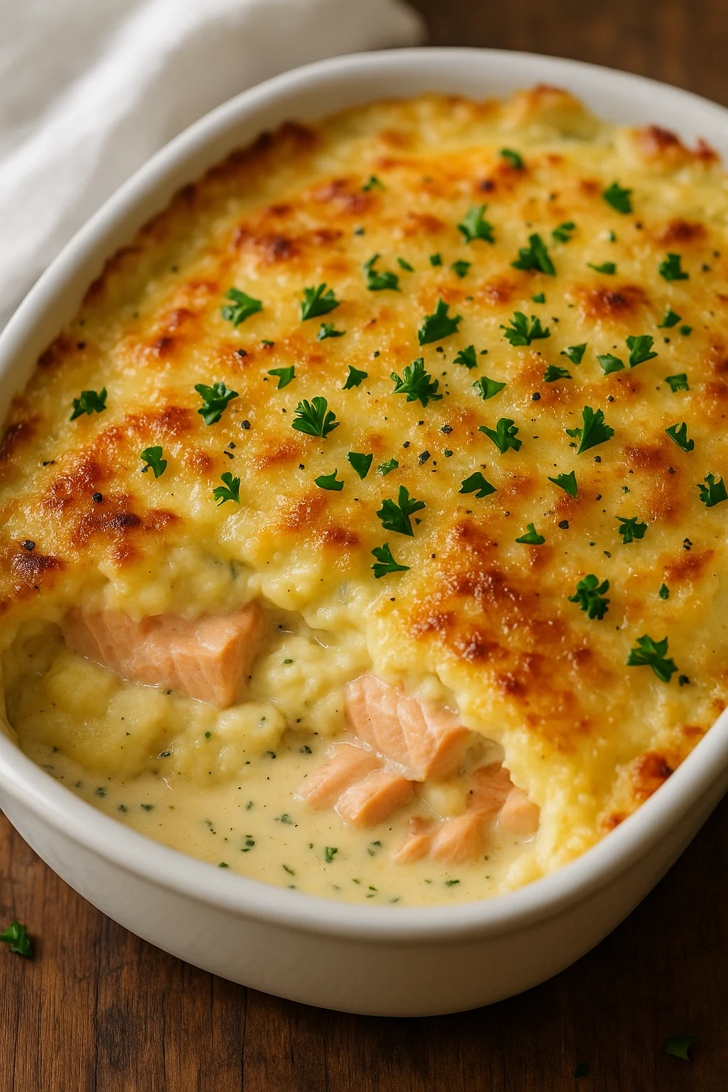 Un plat de gratin de poissons, savoureux et parfait pour toute la famille.