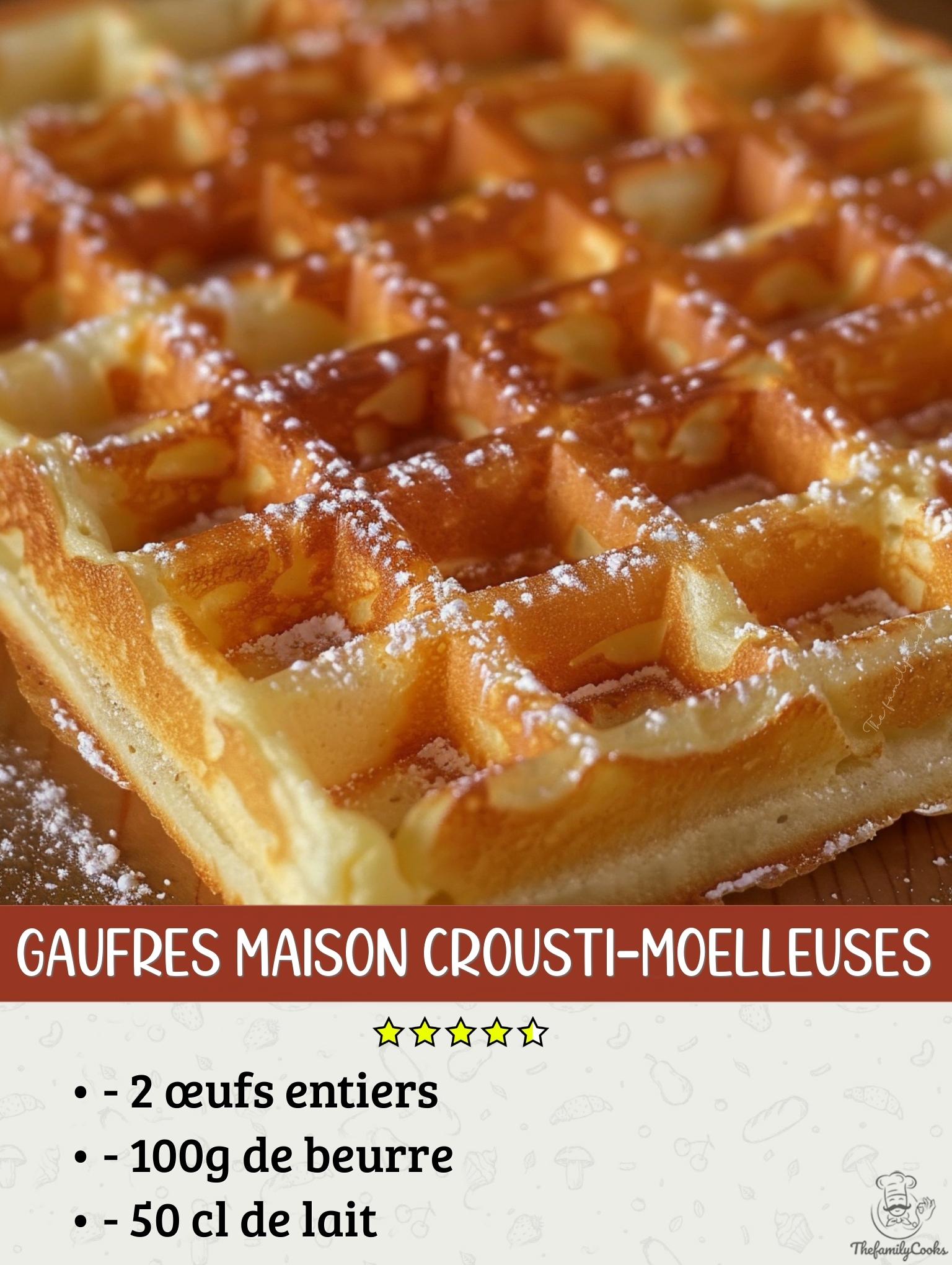 Une pile de gaufres maison crousti-moelleuses.