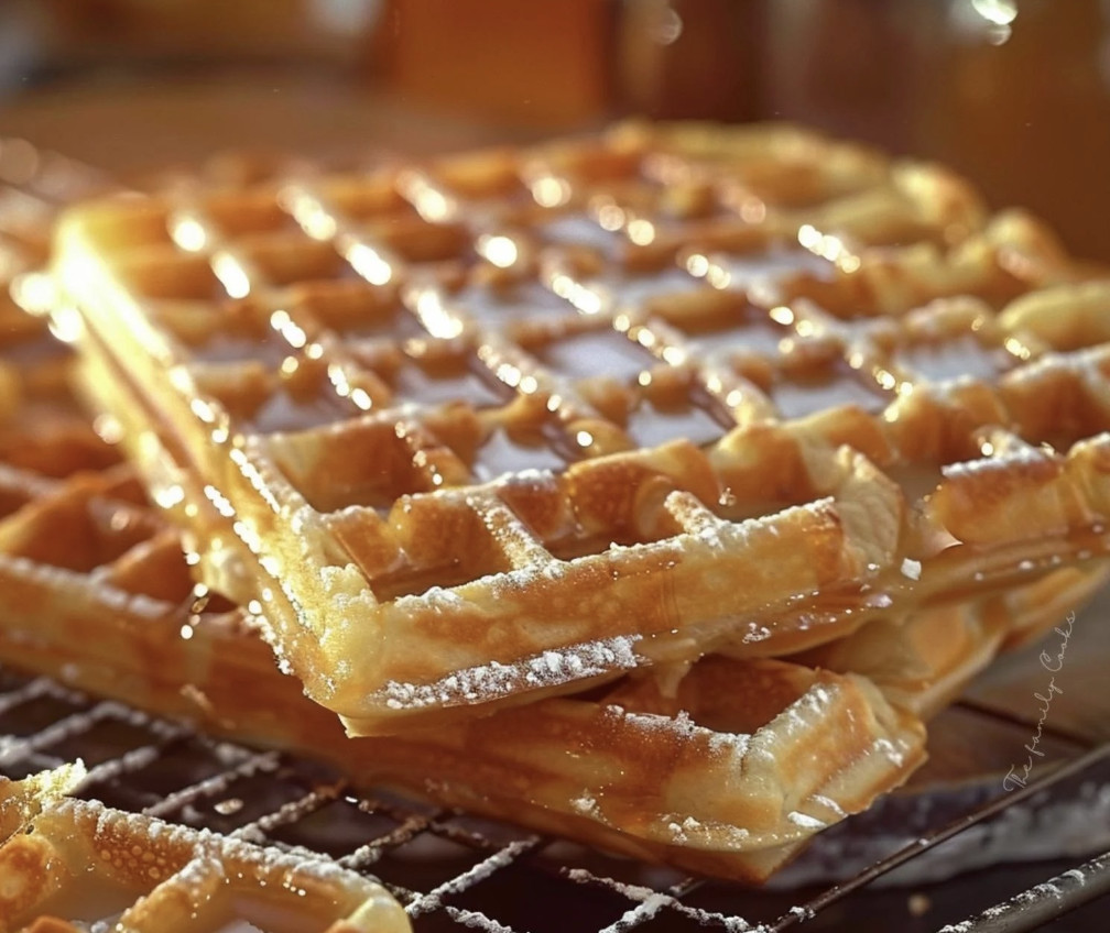 Une pile de gaufres maison crousti-moelleuses.