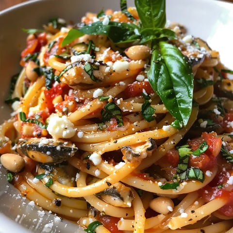 Spaghettis aux sardines grillées