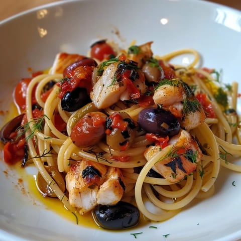 Spaghettis au poisson et aneth