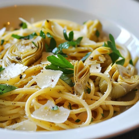 Délicieux spaghettis aux artichauts