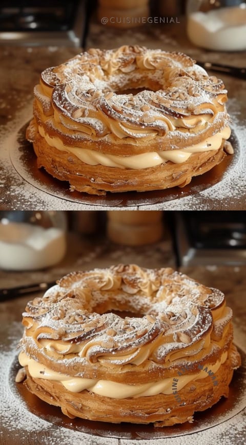 Une cake de Paris-Brest Généreux et Facile.