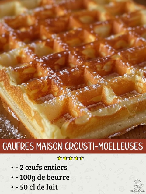 Une pile de gaufres maison crousti-moelleuses.
