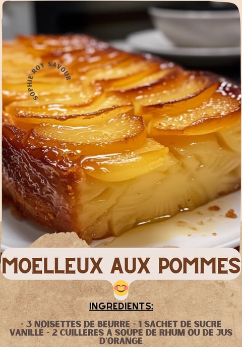 Une tarte aux pommes moelleux et délicieuses.